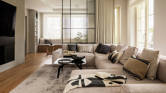 Nowoczesny dom koło Bielska-Białej. Od wejścia gości wita ściana z żywego mchu