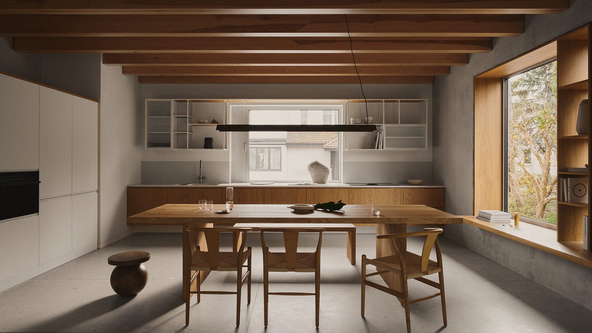 W tym wakacyjnym domu w Gdyni naturalne światło zostało sprytnie wprzęgnięte do budowania różnych nastrojów