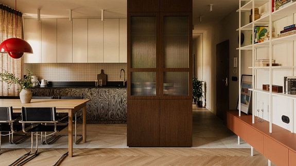 50-metrowe mieszkanie w Warszawie – przytulna i elegancka przestrzeń w kolorach ziemi 