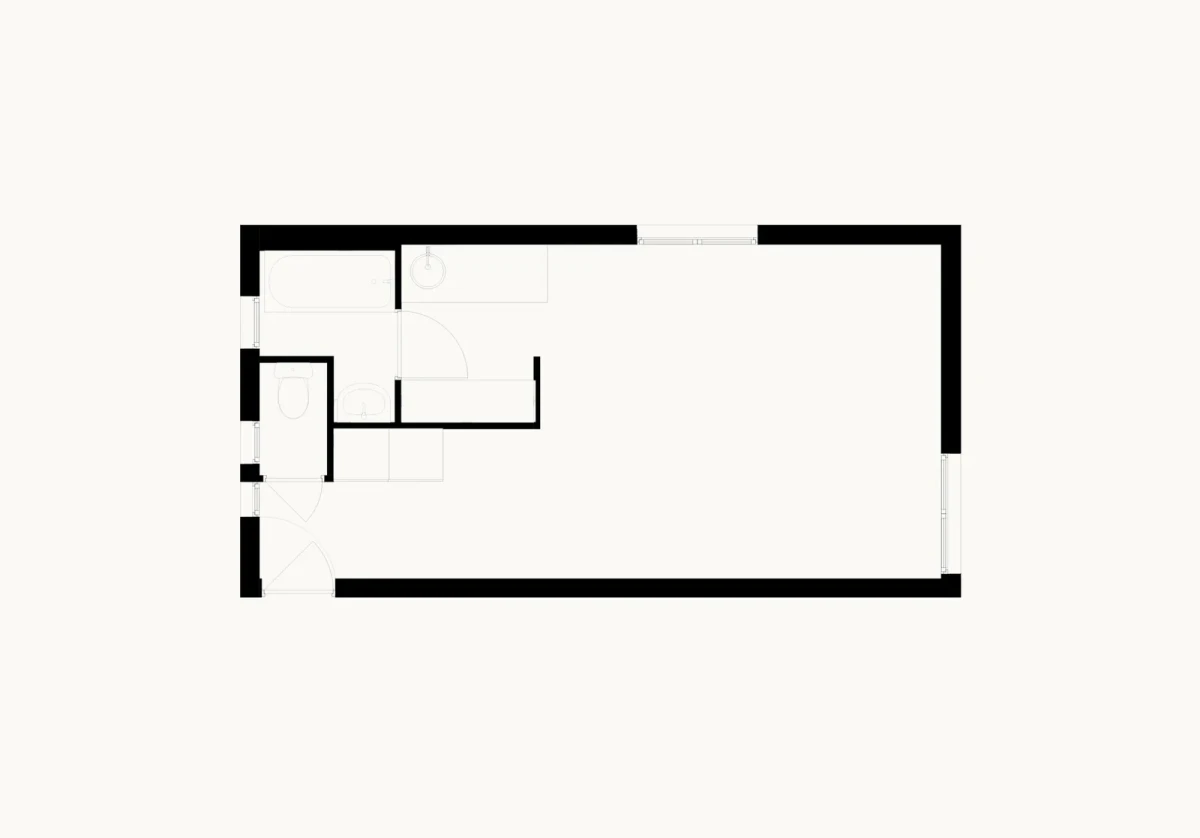 Studio przekształcone w mieszkanie w Paryżu