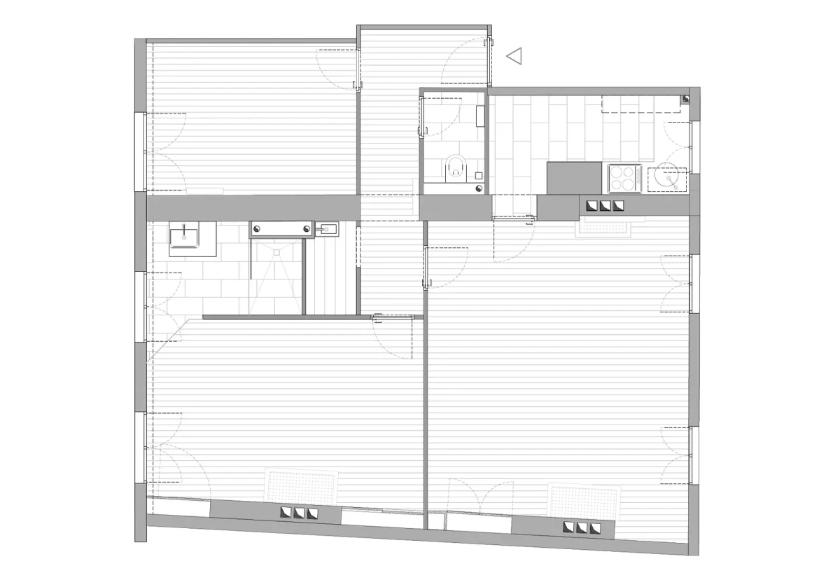 Plan mieszkania przed remontem.