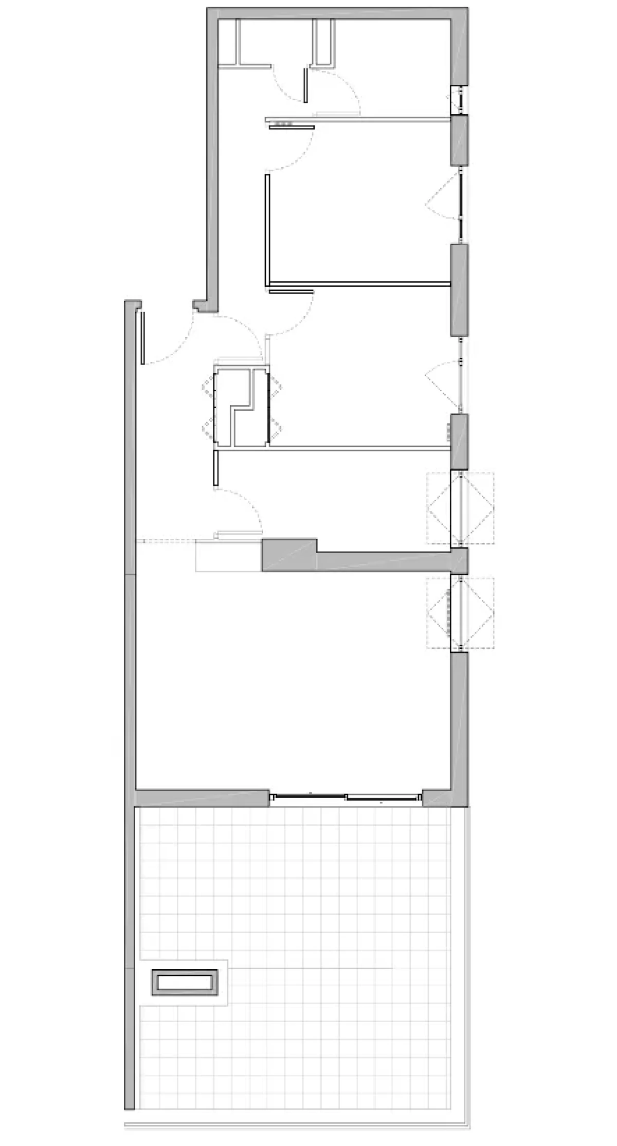 Plan mieszkania przed remontem.